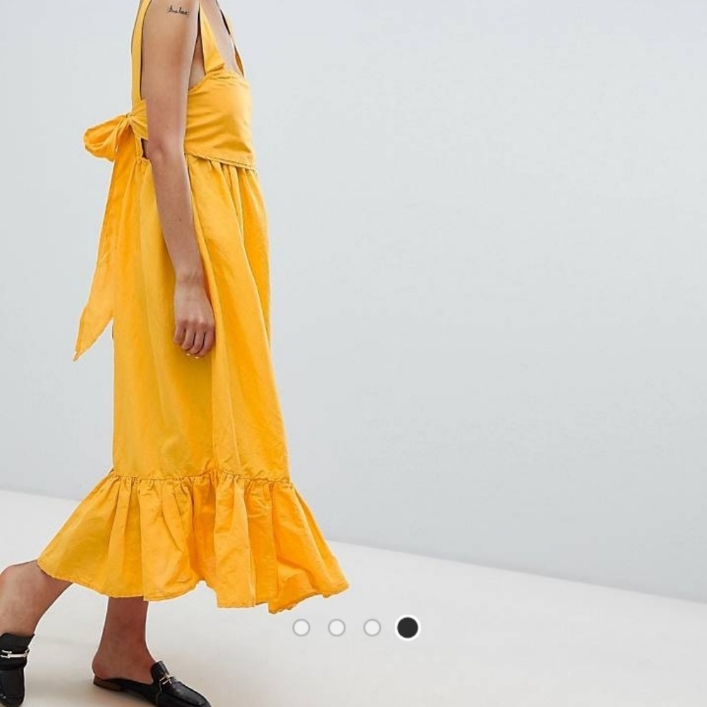 Open tie back yellow vacay dress